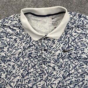 Nike Dri Fit Shirt XXL White Blue Victory+ Golf Polo Photon Dust D48497 025 Mens